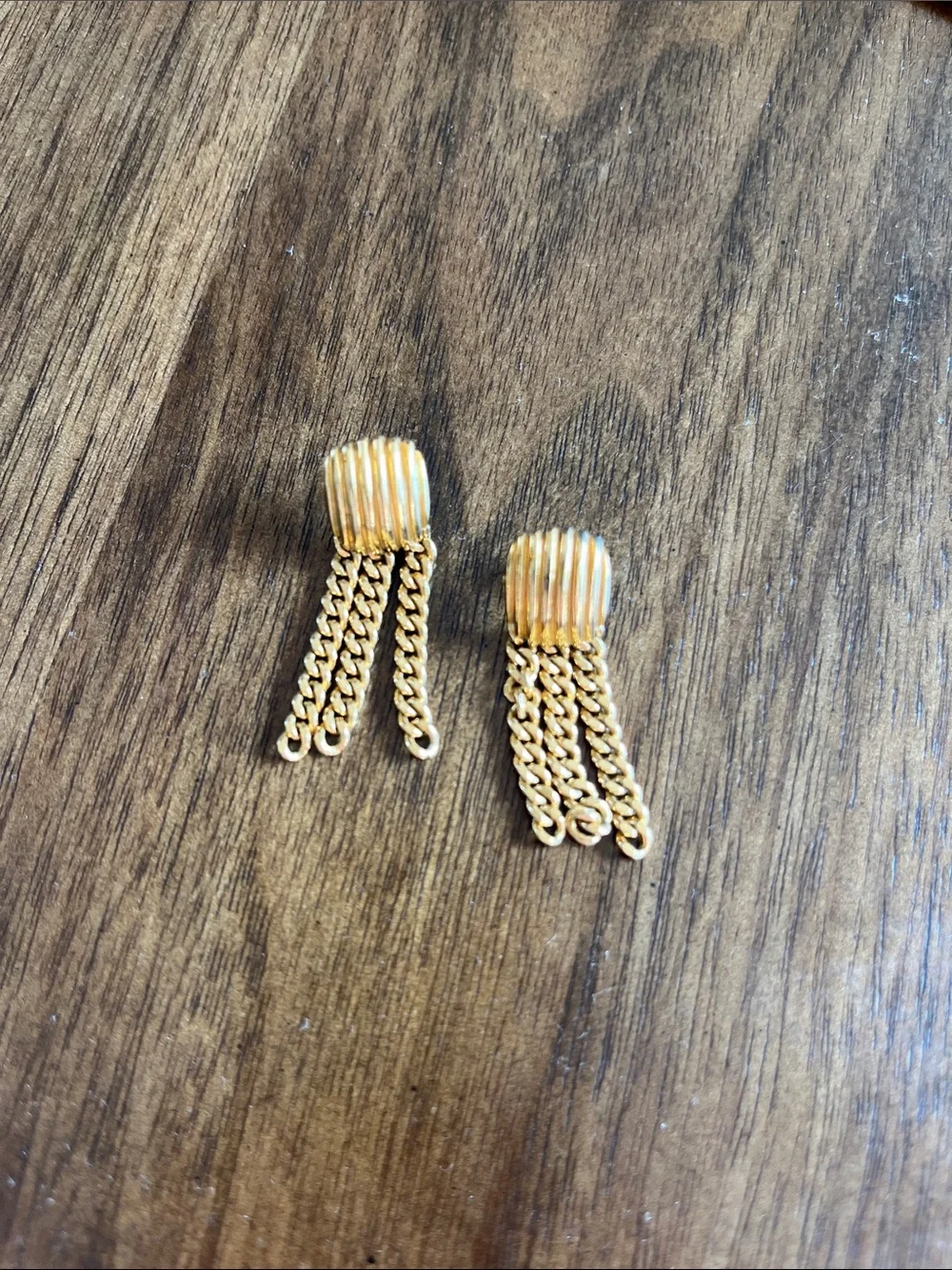 Gold Vintage Fringe Chain Earrings